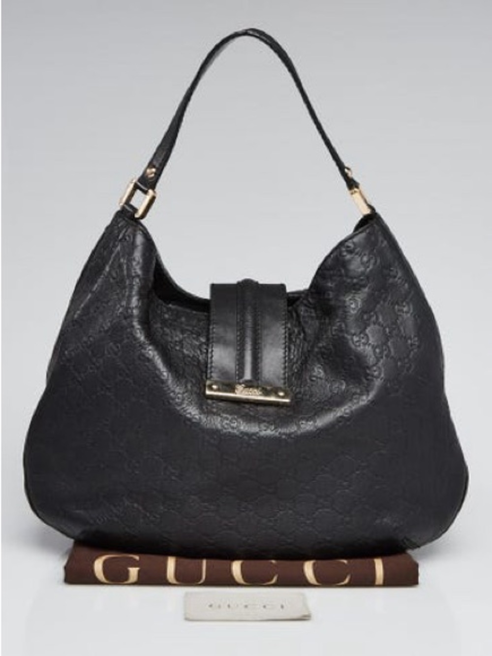 Gucci Black Leather Hobo Bag